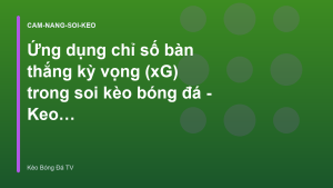 Read more about the article Ứng dụng chỉ số bàn thắng kỳ vọng (xG) trong soi kèo bóng đá – Keo BD TV